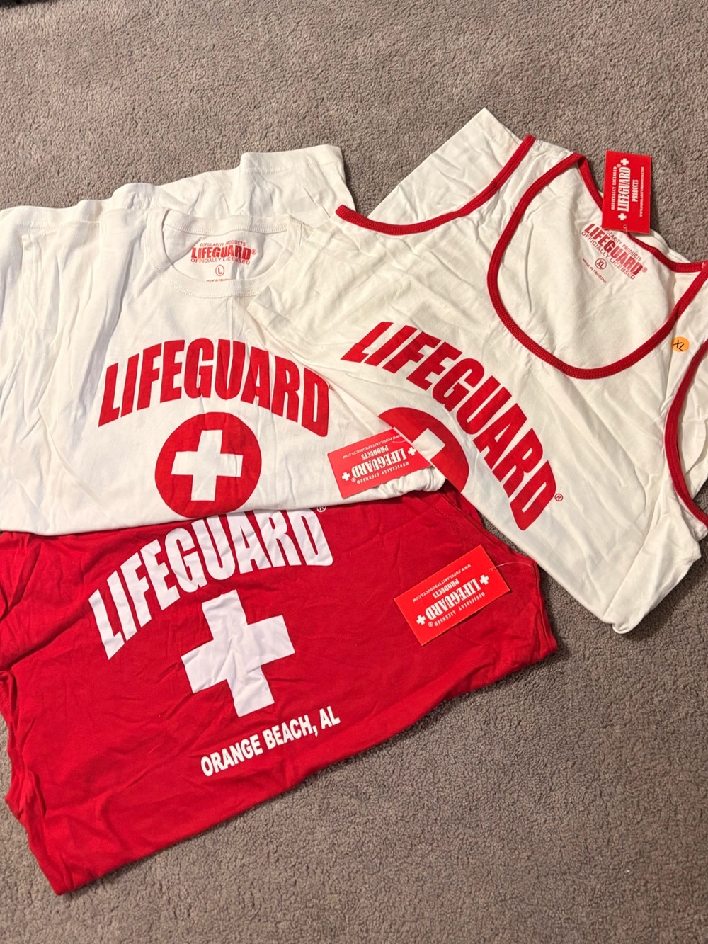 Graphic 3 - Tank & Tee Set - White & Red Lifeguard Men’s Shirt